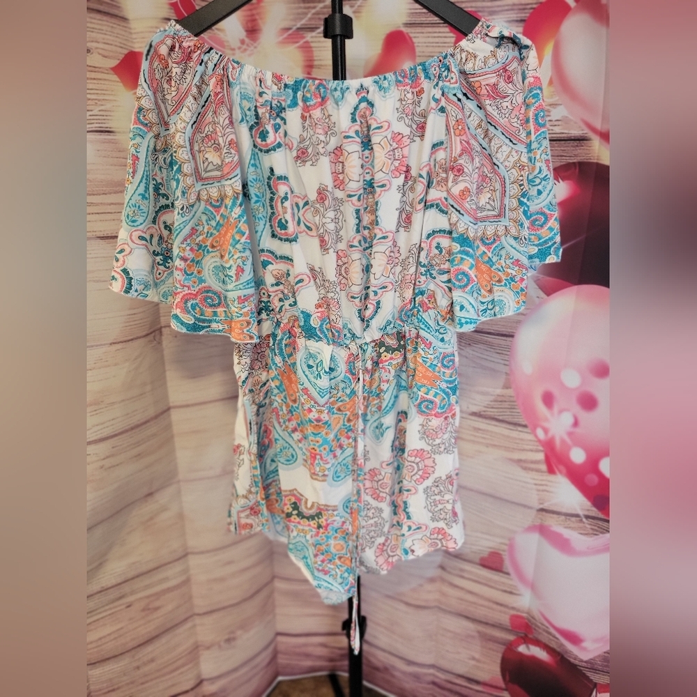 SHEIN Floral Off-Shoulder Romper - Picture 2 of 5
